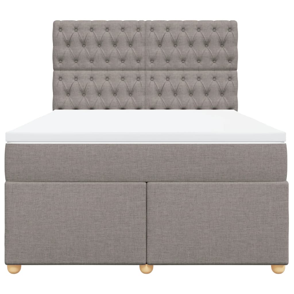 Boxspring met matras stof taupe 140x190 cm is nu te koop bij PeponiXL, paradijselijk wonen!