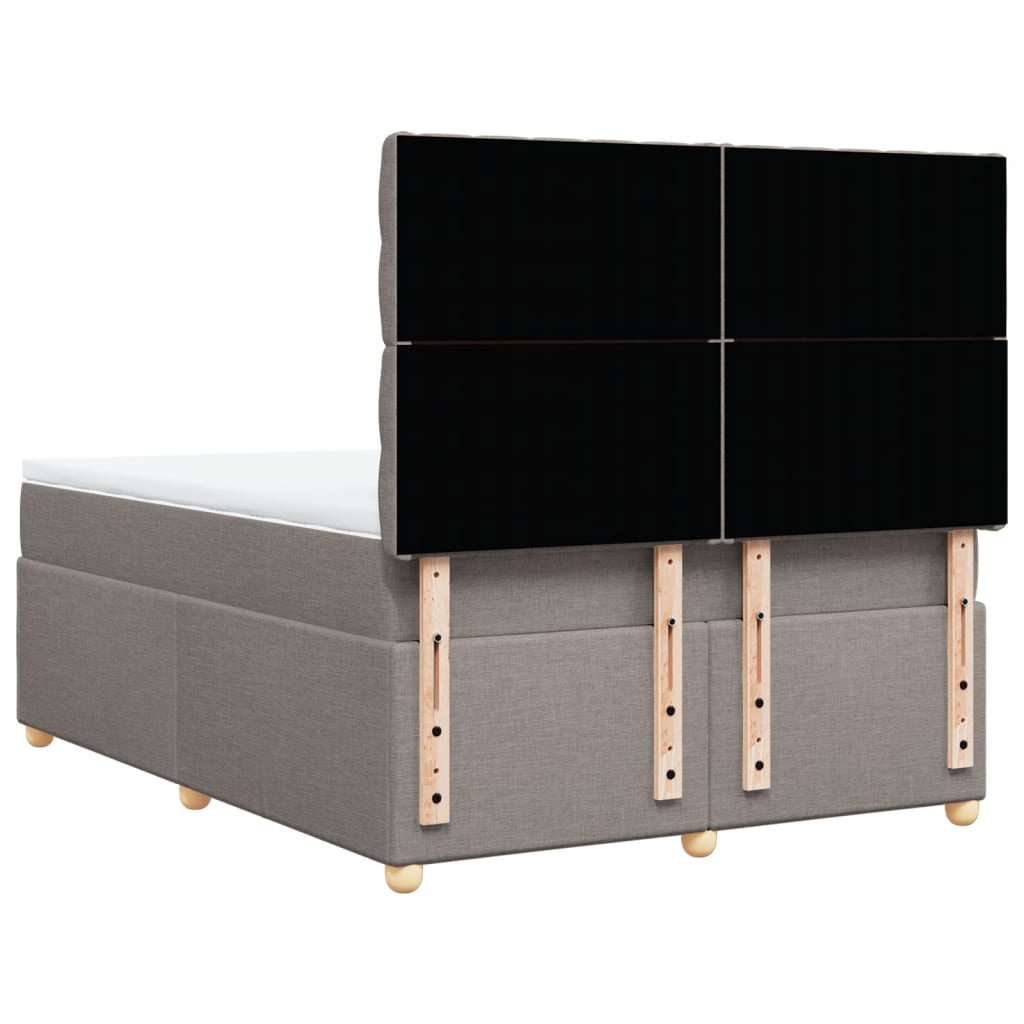 Boxspring met matras stof taupe 140x190 cm is nu te koop bij PeponiXL, paradijselijk wonen!
