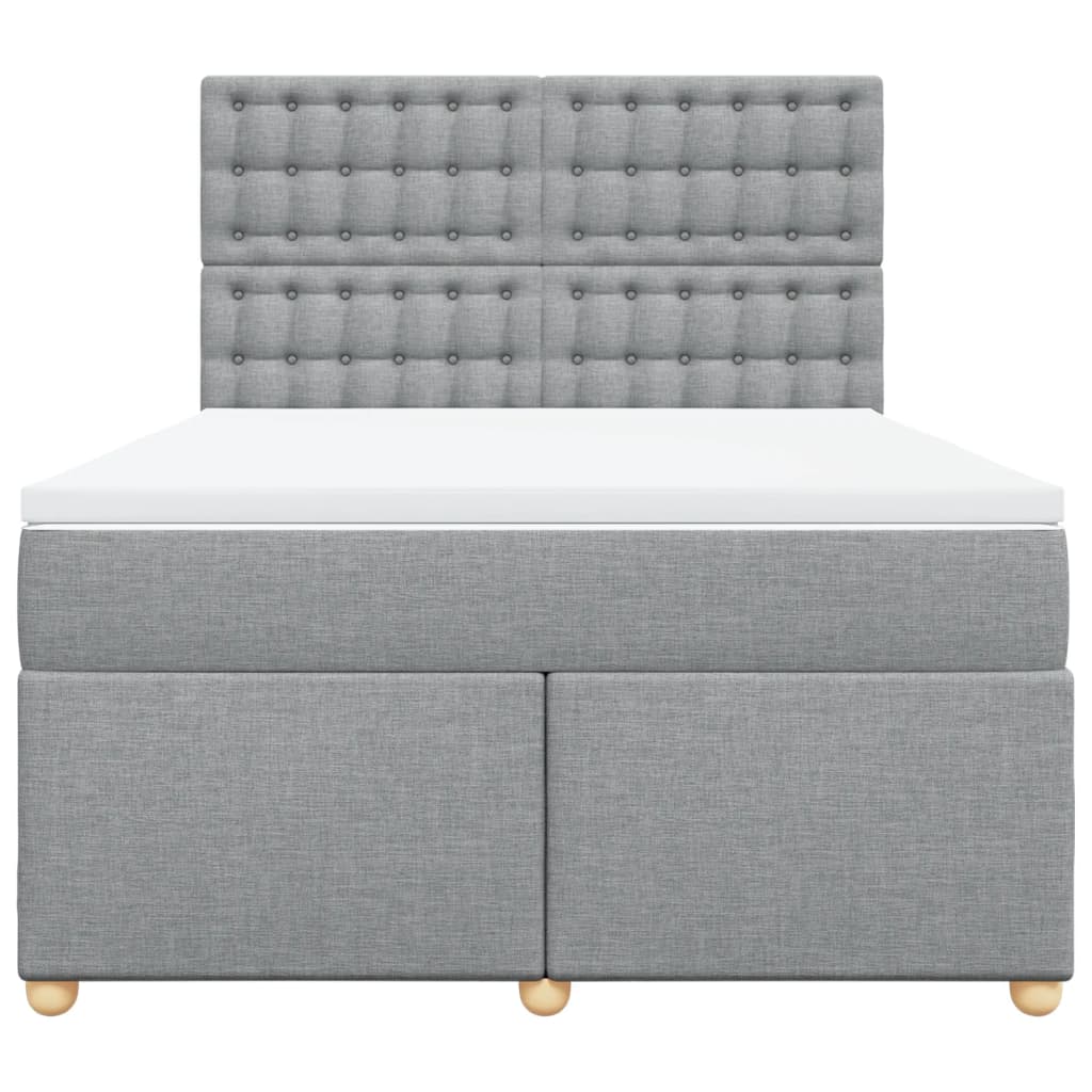 Boxspring met matras stof lichtgrijs 140x190 cm is nu te koop bij PeponiXL, paradijselijk wonen!