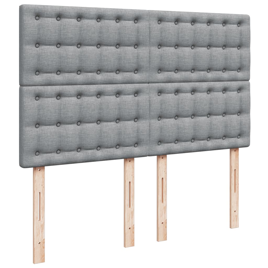 Boxspring met matras stof lichtgrijs 140x190 cm is nu te koop bij PeponiXL, paradijselijk wonen!