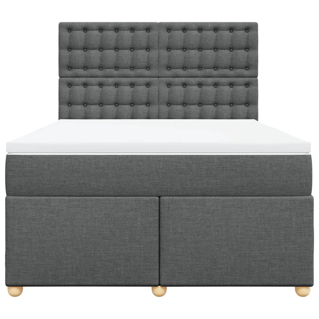 Boxspring met matras stof donkergrijs 140x190 cm is nu te koop bij PeponiXL, paradijselijk wonen!
