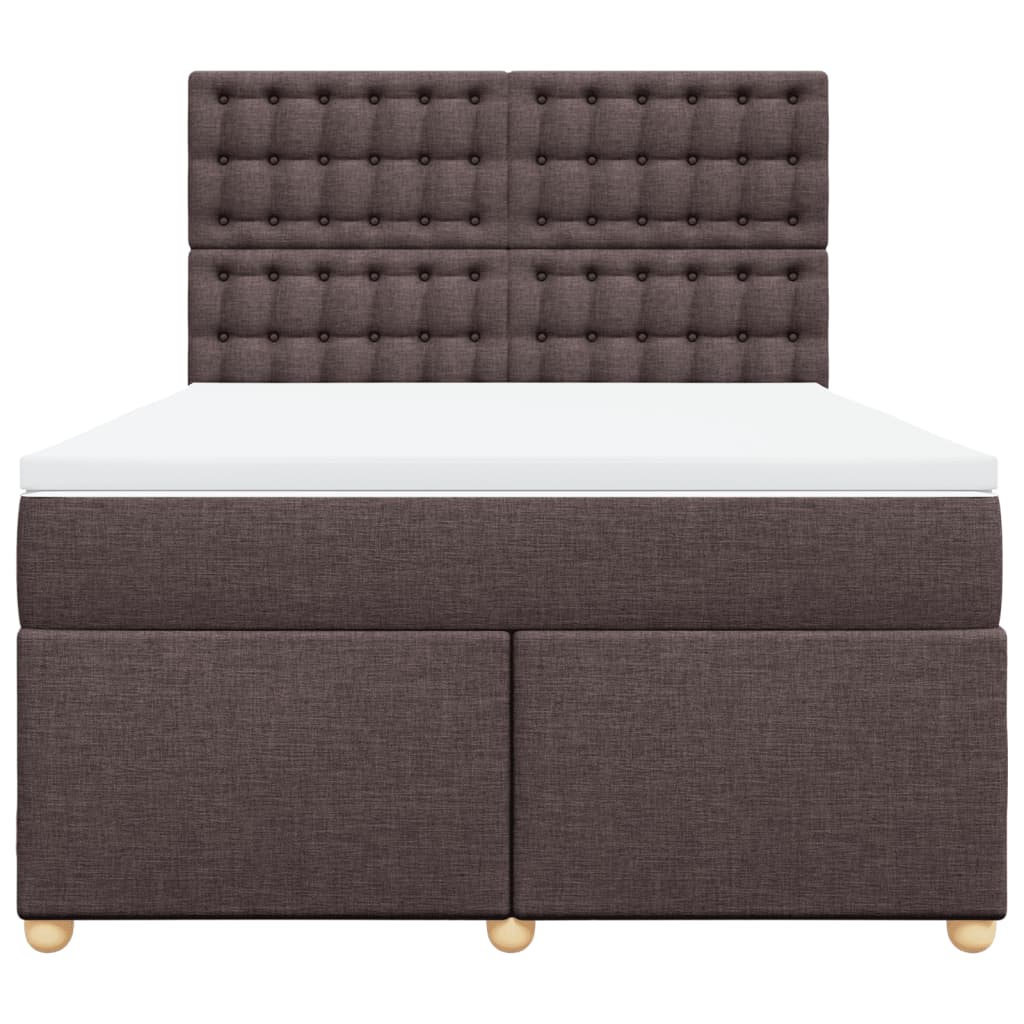 Boxspring met matras stof donkerbruin 140x190 cm is nu te koop bij PeponiXL, paradijselijk wonen!