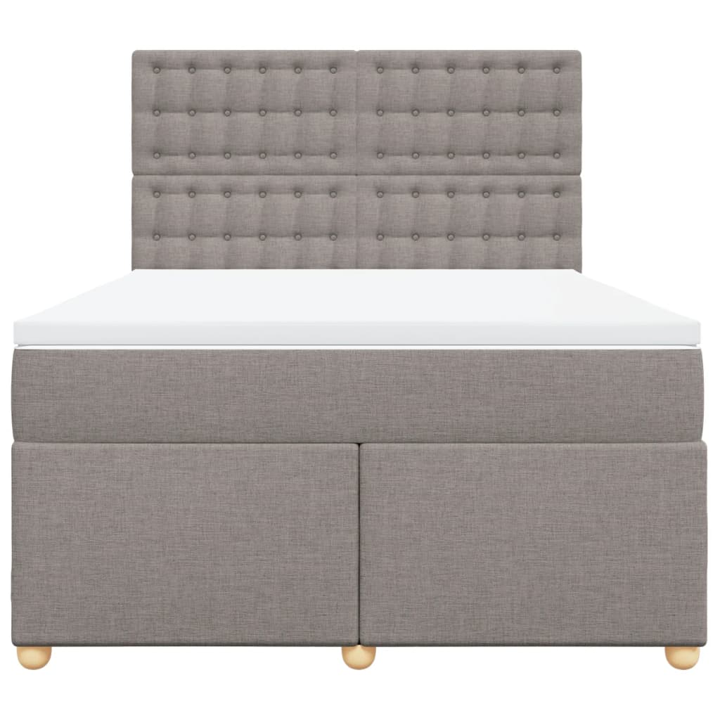 Boxspring met matras stof taupe 140x190 cm is nu te koop bij PeponiXL, paradijselijk wonen!