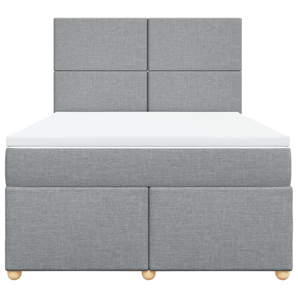 Boxspring met matras stof lichtgrijs 140x200 cm is nu te koop bij PeponiXL, paradijselijk wonen!