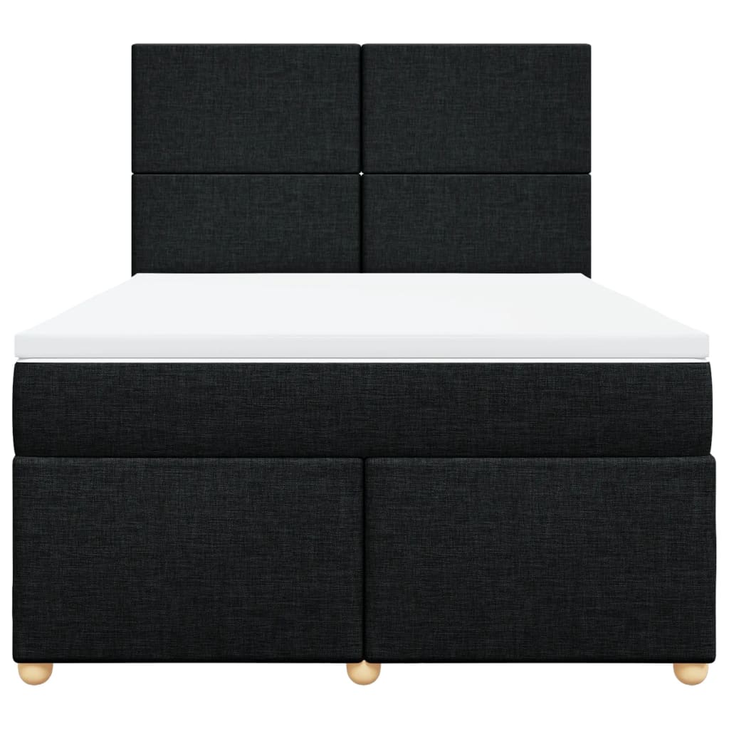 Boxspring met matras stof zwart 140x200 cm is nu te koop bij PeponiXL, paradijselijk wonen!