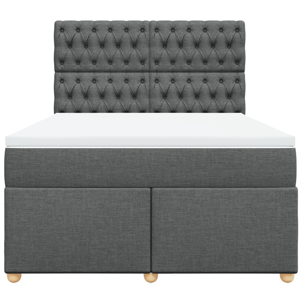 Boxspring met matras stof donkergrijs 140x200 cm is nu te koop bij PeponiXL, paradijselijk wonen!