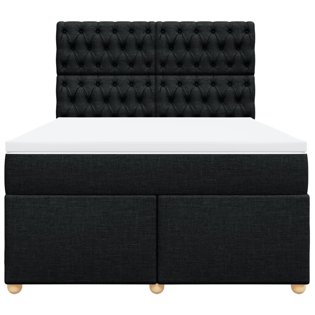 Boxspring met matras stof zwart 140x200 cm is nu te koop bij PeponiXL, paradijselijk wonen!