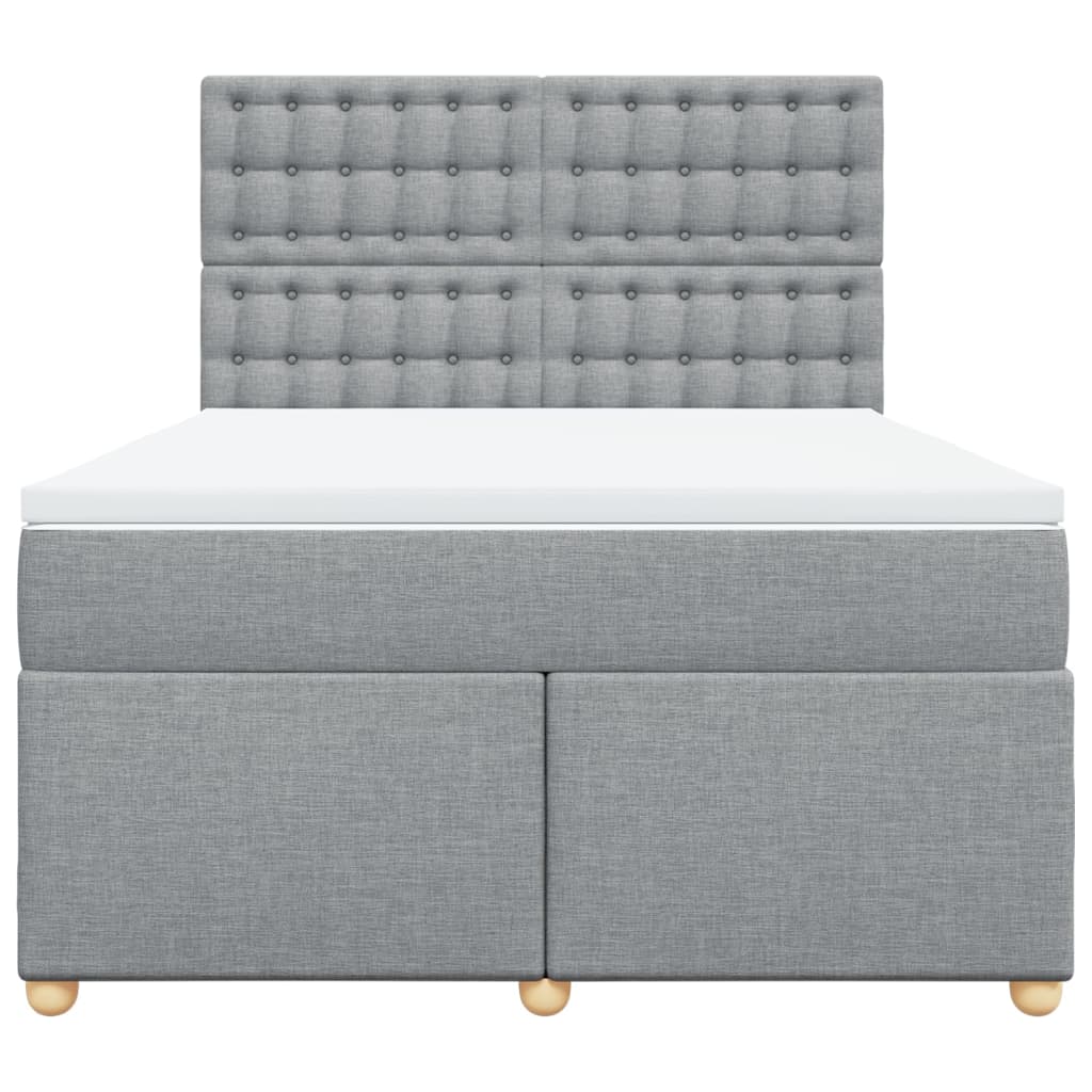 Boxspring met matras stof lichtgrijs 140x200 cm is nu te koop bij PeponiXL, paradijselijk wonen!