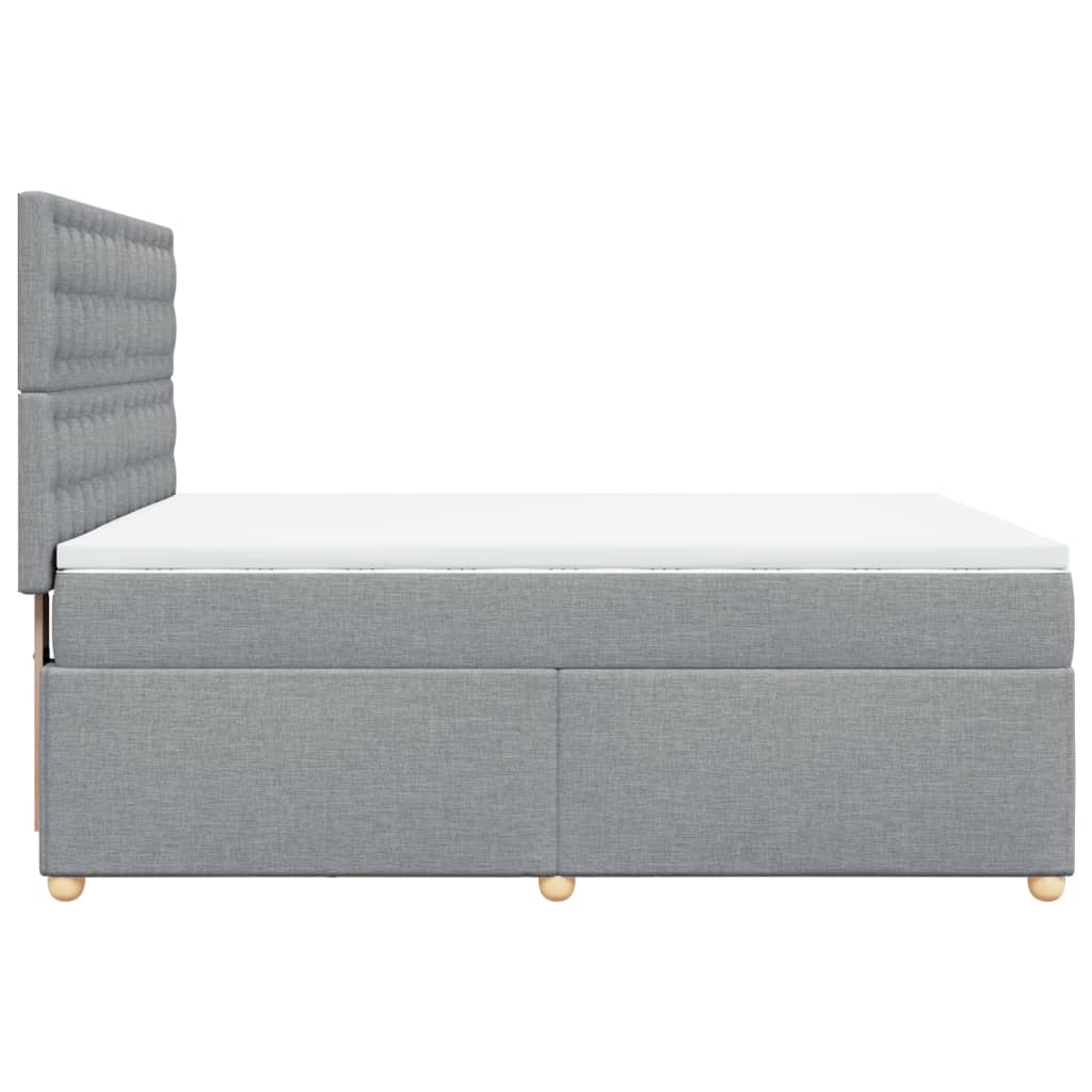 Boxspring met matras stof lichtgrijs 140x200 cm is nu te koop bij PeponiXL, paradijselijk wonen!