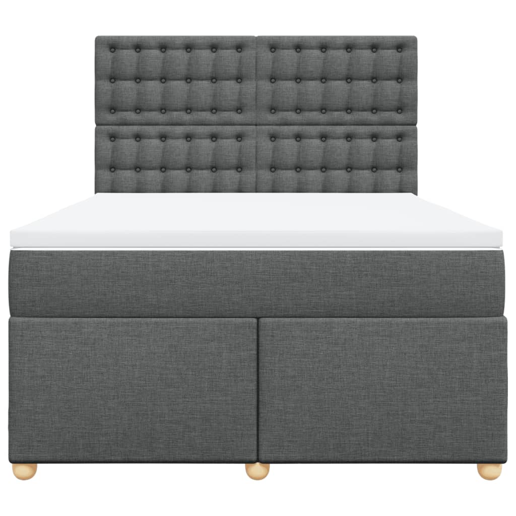 Boxspring met matras stof donkergrijs 140x200 cm is nu te koop bij PeponiXL, paradijselijk wonen!