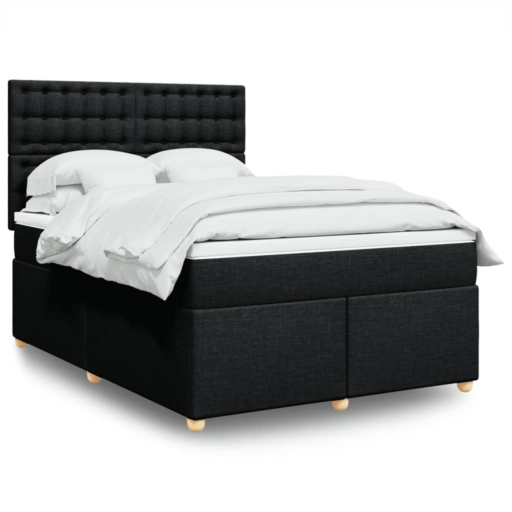 Boxspring met matras stof zwart 140x200 cm is nu te koop bij PeponiXL, paradijselijk wonen!