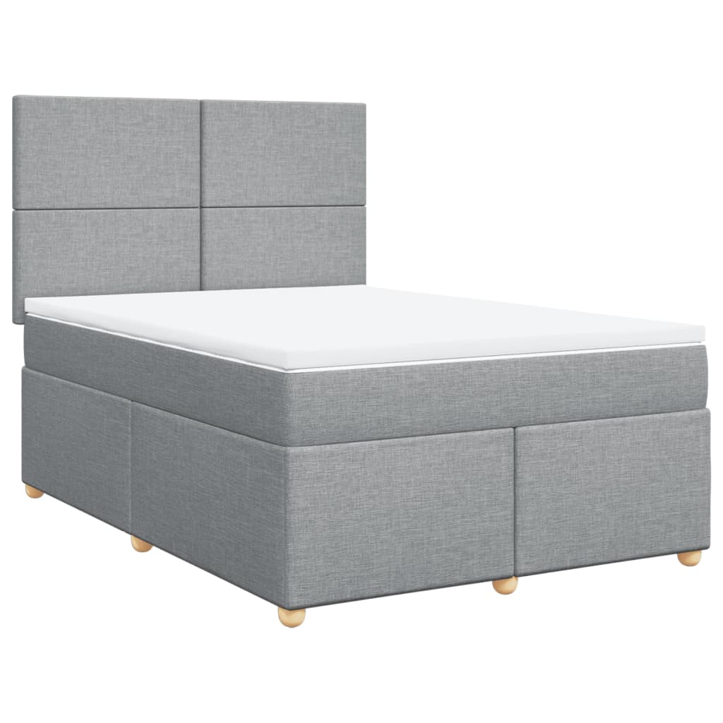 Boxspring met matras stof lichtgrijs 160x200 cm is nu te koop bij PeponiXL, paradijselijk wonen!