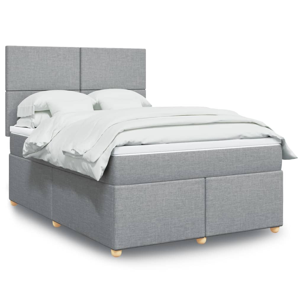 Boxspring met matras stof lichtgrijs 160x200 cm is nu te koop bij PeponiXL, paradijselijk wonen!