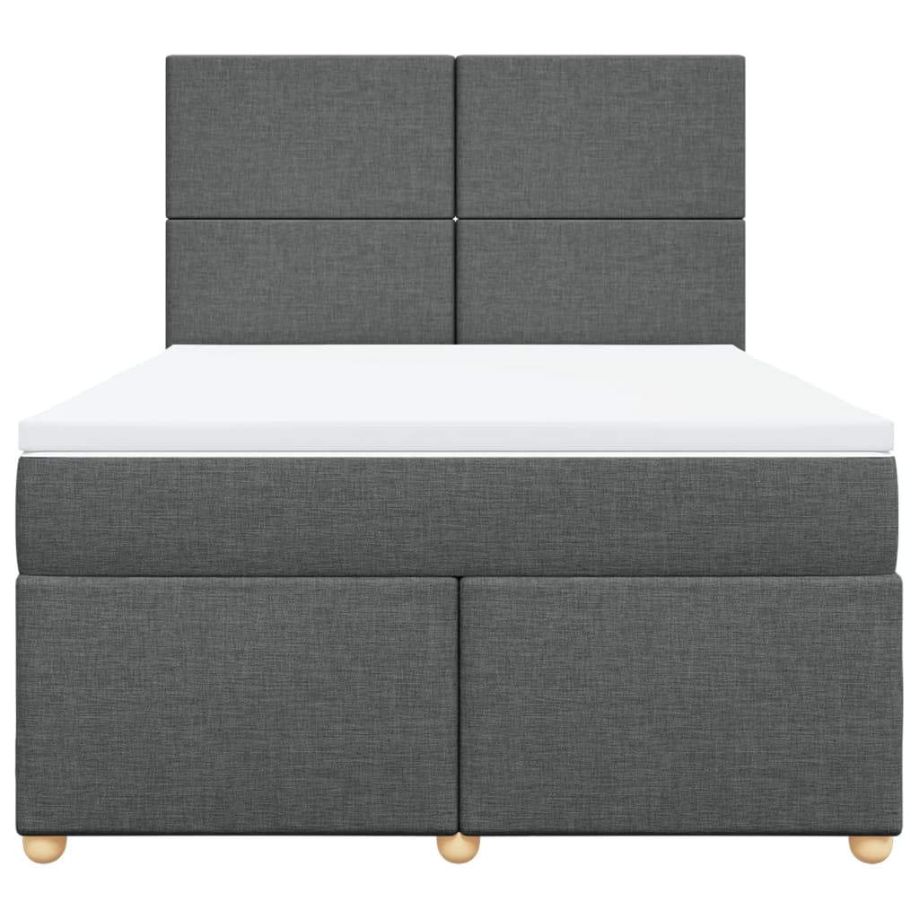 Boxspring met matras stof donkergrijs 160x200 cm is nu te koop bij PeponiXL, paradijselijk wonen!