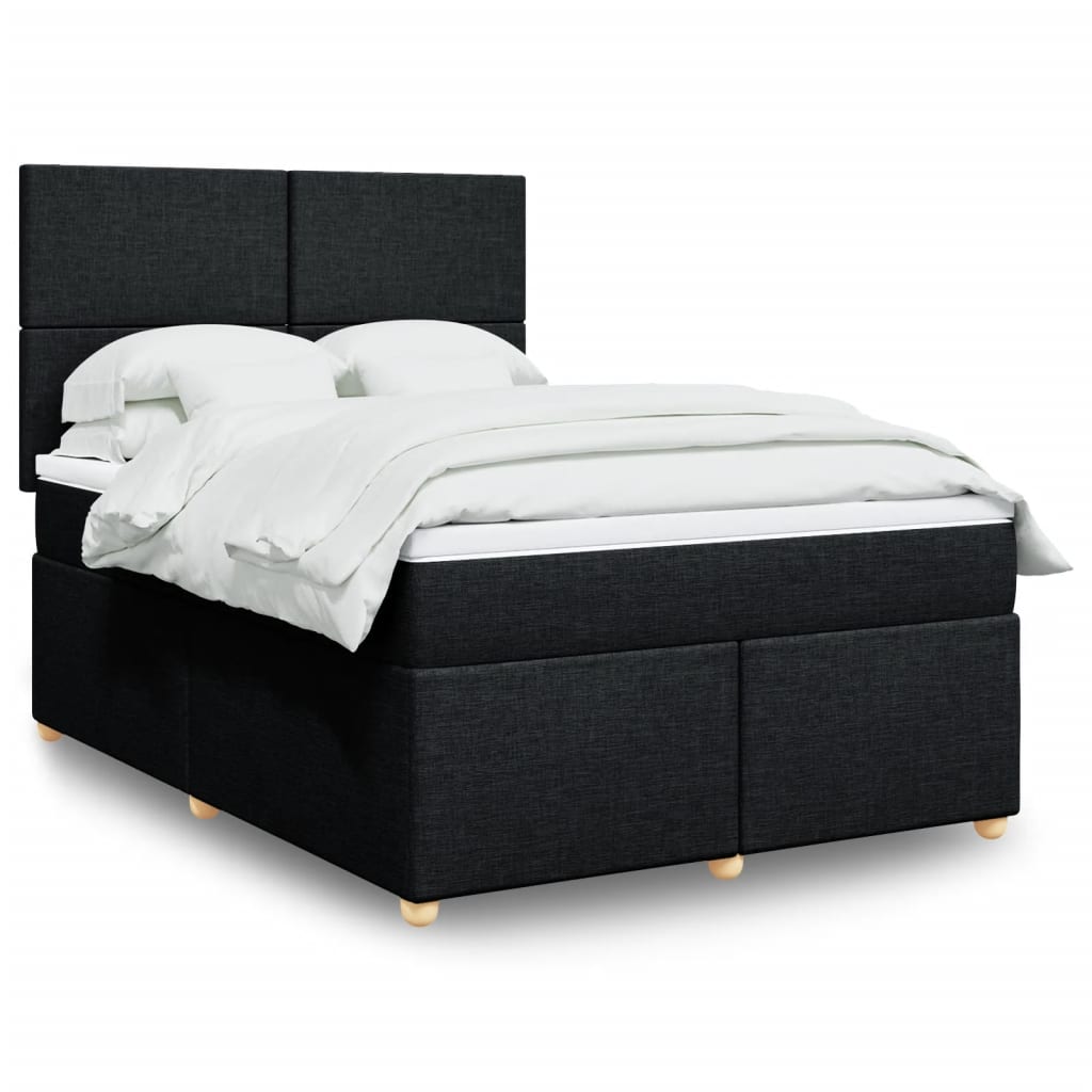 Boxspring met matras stof zwart 160x200 cm is nu te koop bij PeponiXL, paradijselijk wonen!