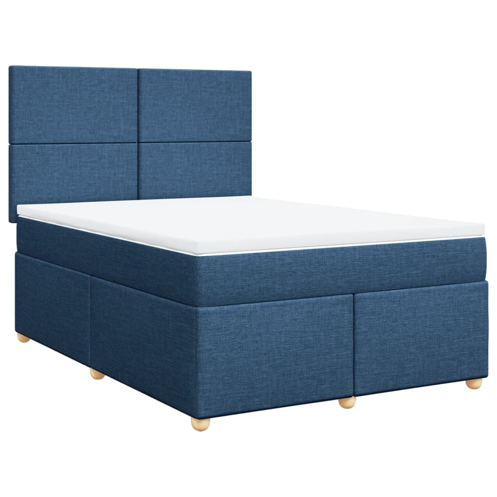 Boxspring met matras stof blauw 160x200 cm is nu te koop bij PeponiXL, paradijselijk wonen!