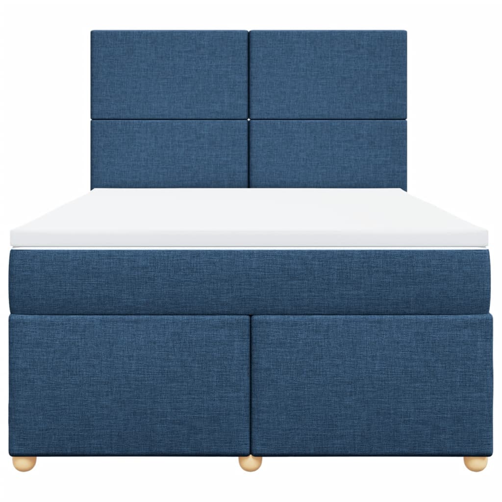 Boxspring met matras stof blauw 160x200 cm is nu te koop bij PeponiXL, paradijselijk wonen!