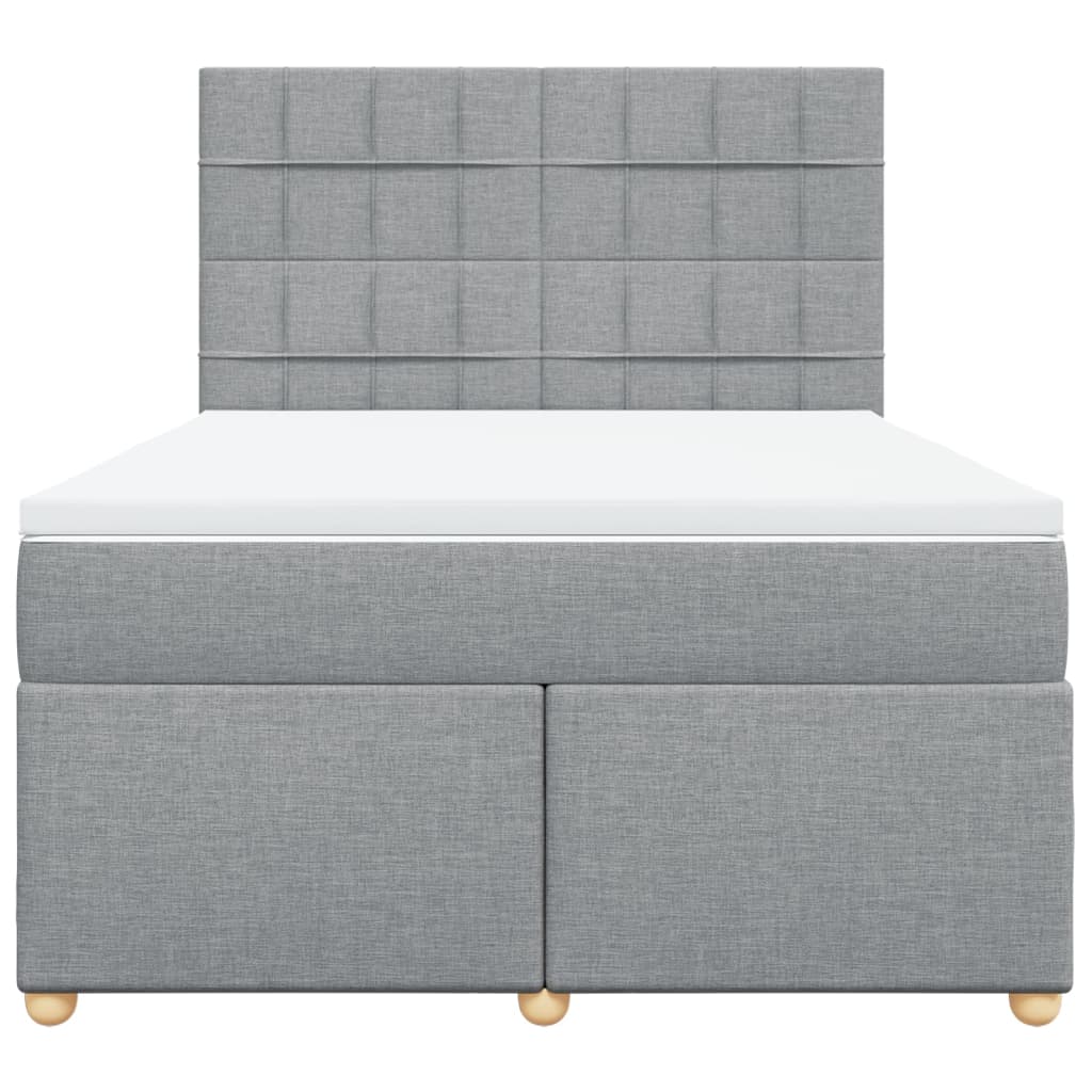 Boxspring met matras stof lichtgrijs 160x200 cm is nu te koop bij PeponiXL, paradijselijk wonen!