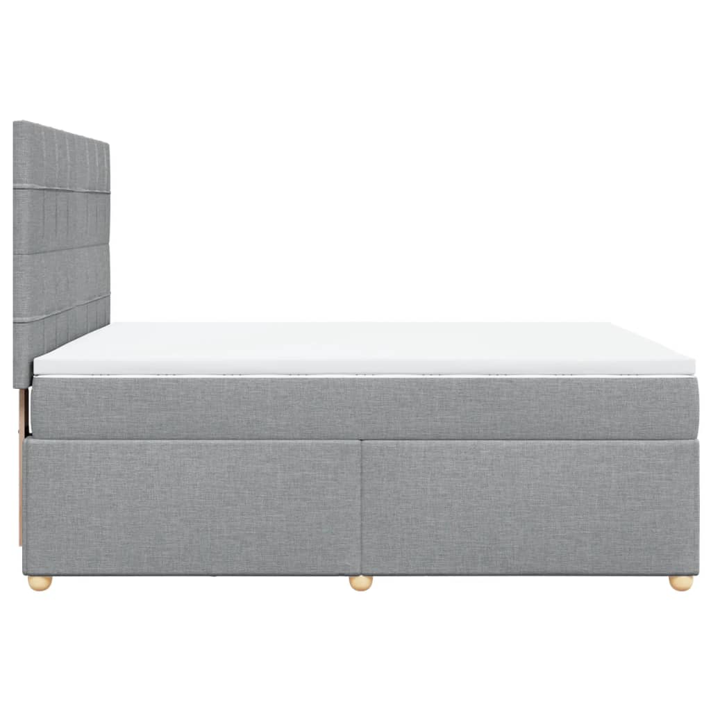 Boxspring met matras stof lichtgrijs 160x200 cm is nu te koop bij PeponiXL, paradijselijk wonen!