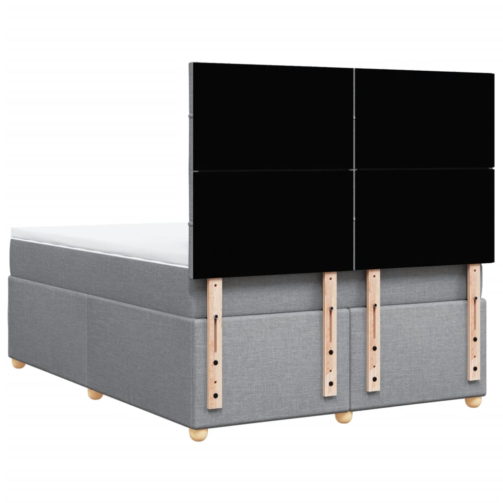 Boxspring met matras stof lichtgrijs 160x200 cm is nu te koop bij PeponiXL, paradijselijk wonen!