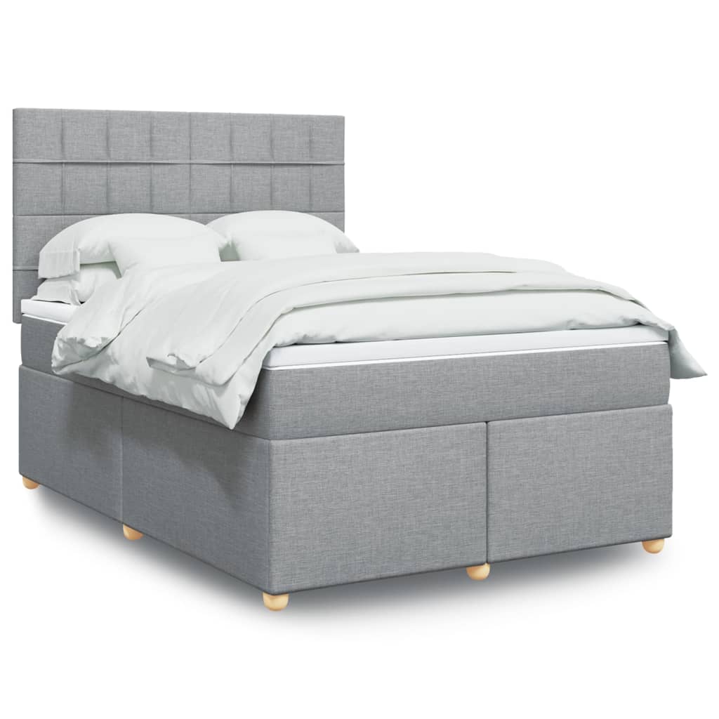Boxspring met matras stof lichtgrijs 160x200 cm is nu te koop bij PeponiXL, paradijselijk wonen!