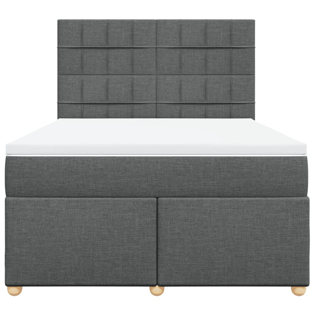 Boxspring met matras stof donkergrijs 160x200 cm is nu te koop bij PeponiXL, paradijselijk wonen!