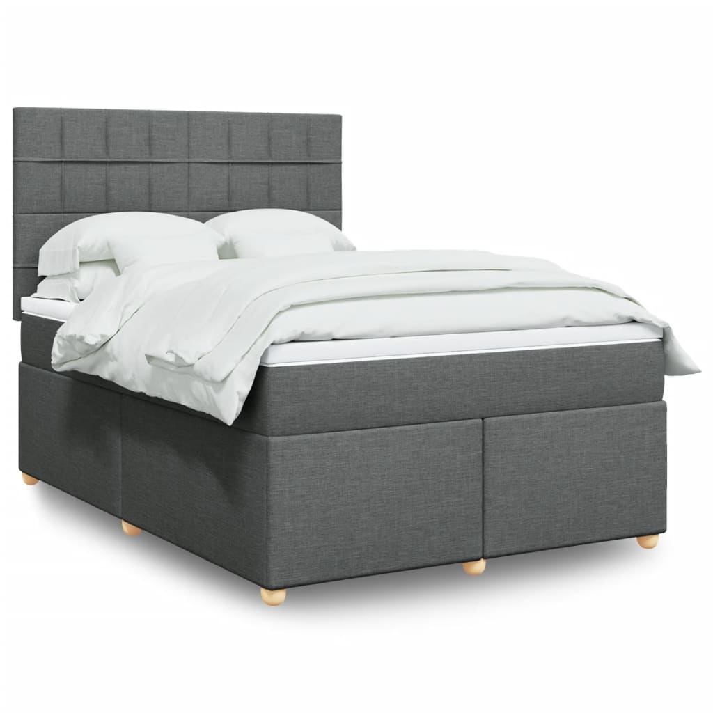 Boxspring met matras stof donkergrijs 160x200 cm is nu te koop bij PeponiXL, paradijselijk wonen!
