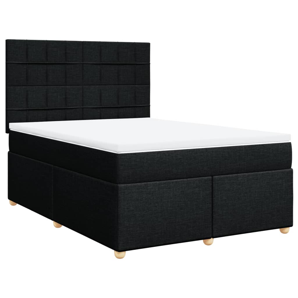 Boxspring met matras stof zwart 160x200 cm is nu te koop bij PeponiXL, paradijselijk wonen!
