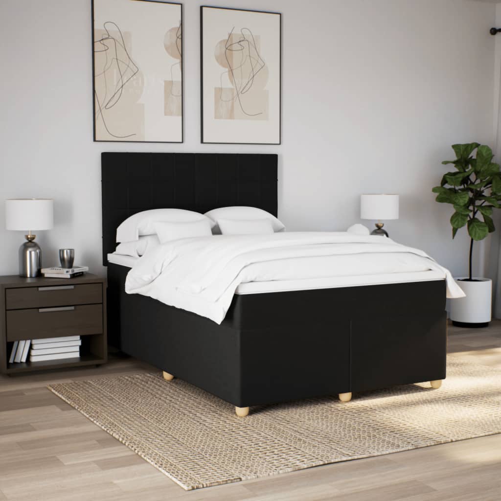 Boxspring met matras stof zwart 160x200 cm is nu te koop bij PeponiXL, paradijselijk wonen!