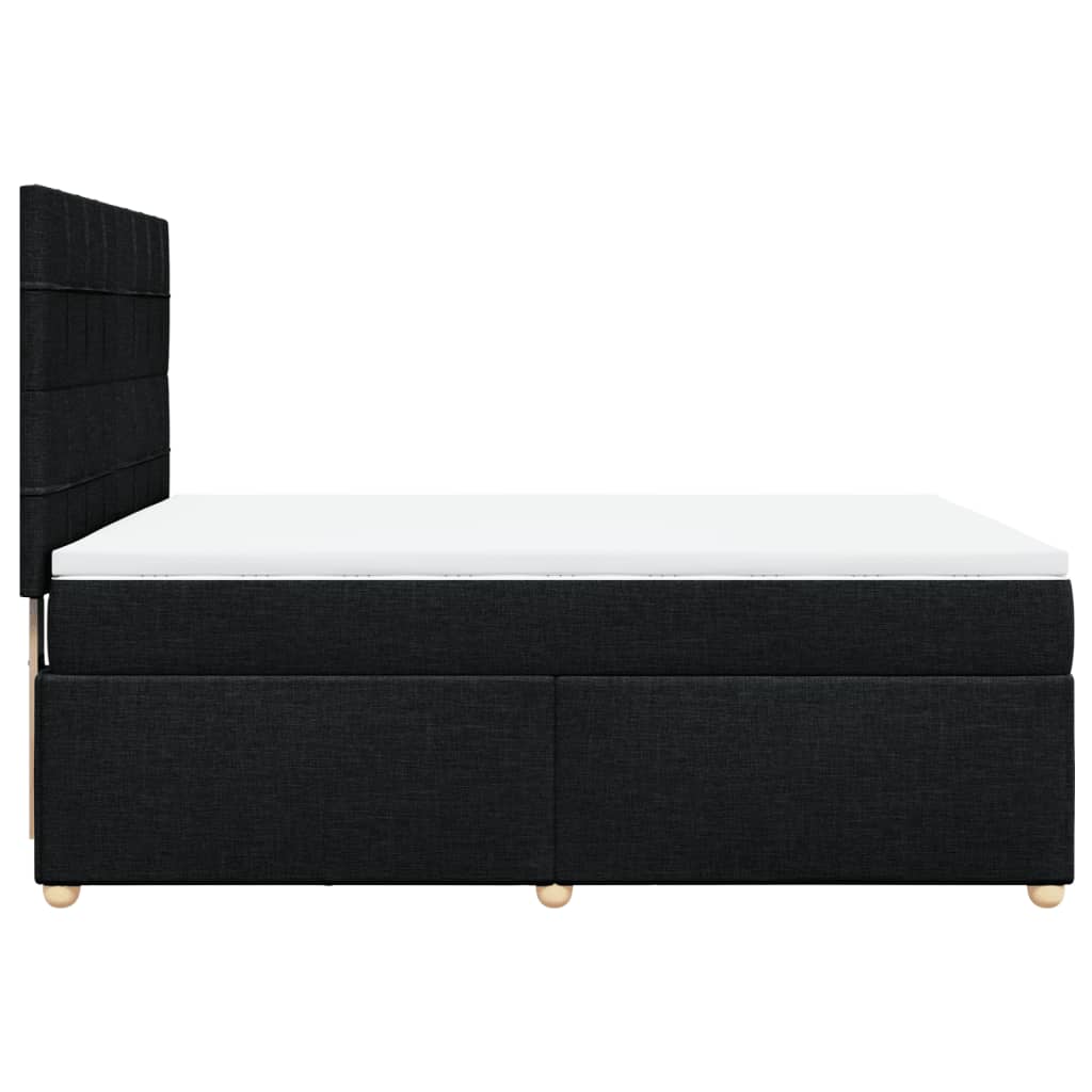 Boxspring met matras stof zwart 160x200 cm is nu te koop bij PeponiXL, paradijselijk wonen!