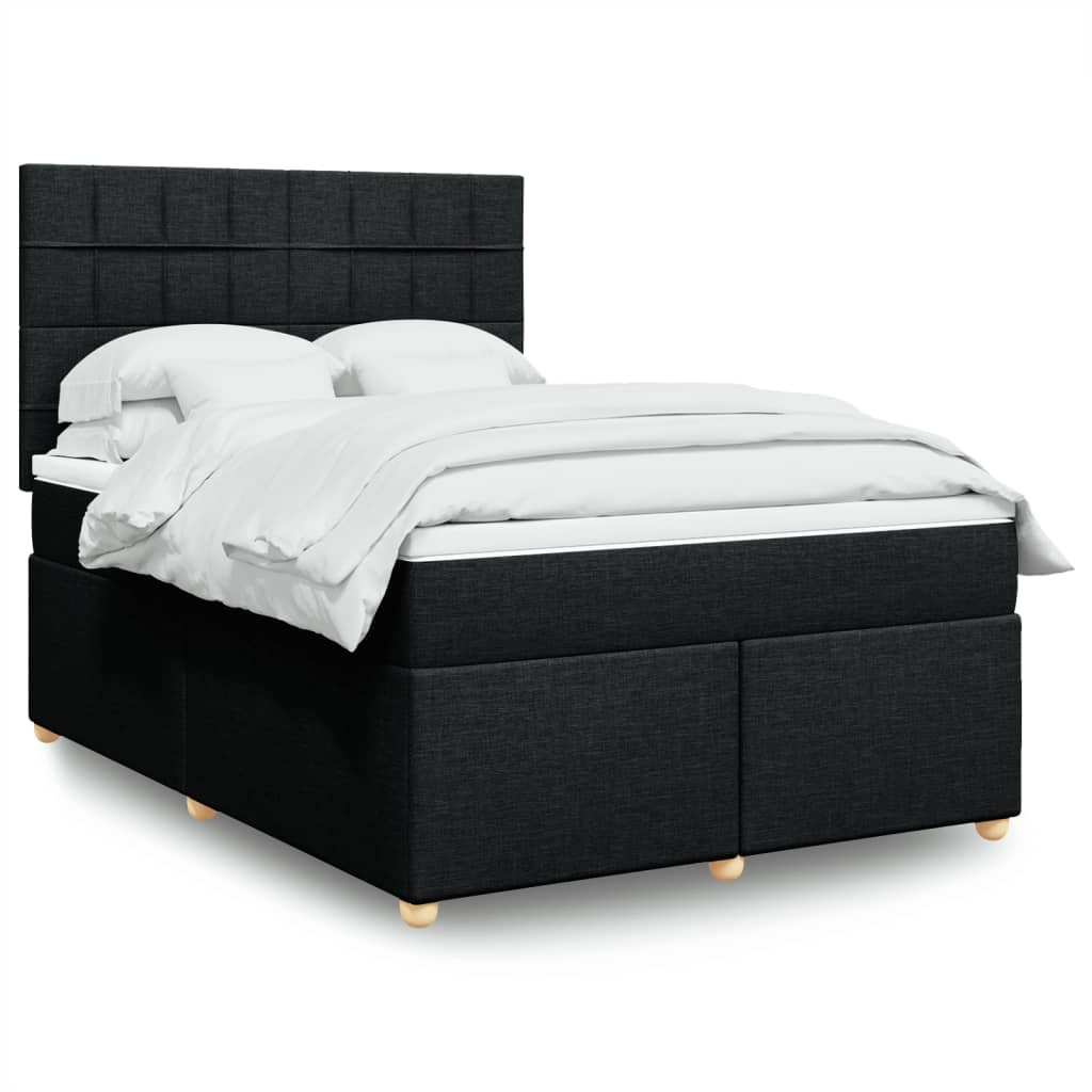 Boxspring met matras stof zwart 160x200 cm is nu te koop bij PeponiXL, paradijselijk wonen!