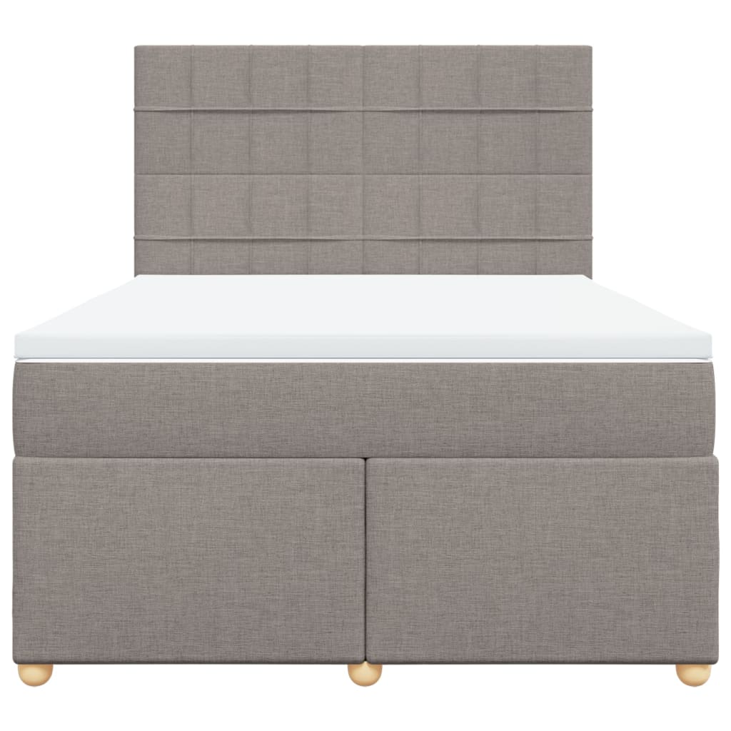 Boxspring met matras stof taupe 160x200 cm is nu te koop bij PeponiXL, paradijselijk wonen!