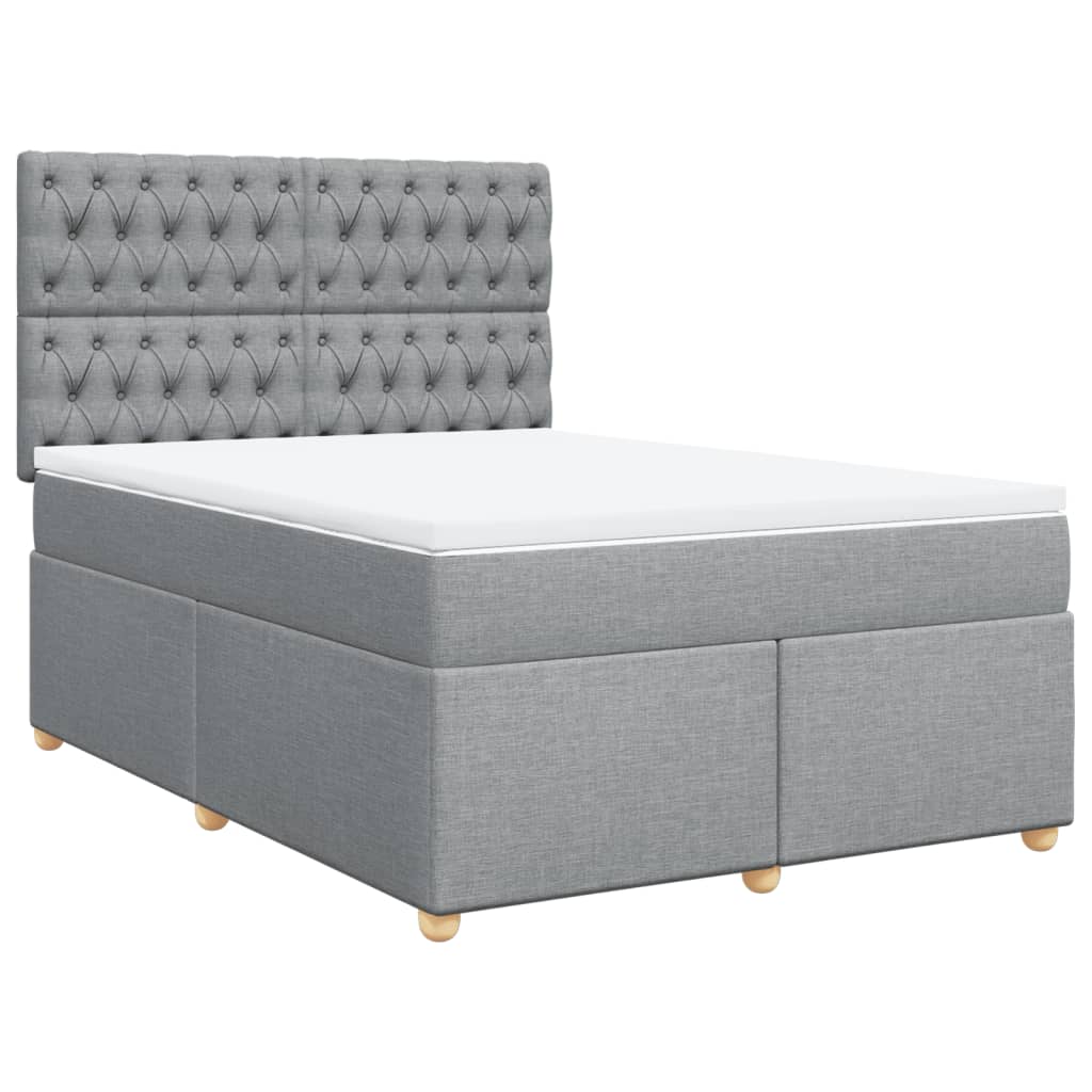 Boxspring met matras stof lichtgrijs 160x200 cm is nu te koop bij PeponiXL, paradijselijk wonen!