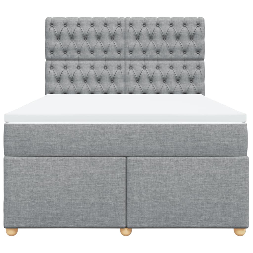 Boxspring met matras stof lichtgrijs 160x200 cm is nu te koop bij PeponiXL, paradijselijk wonen!