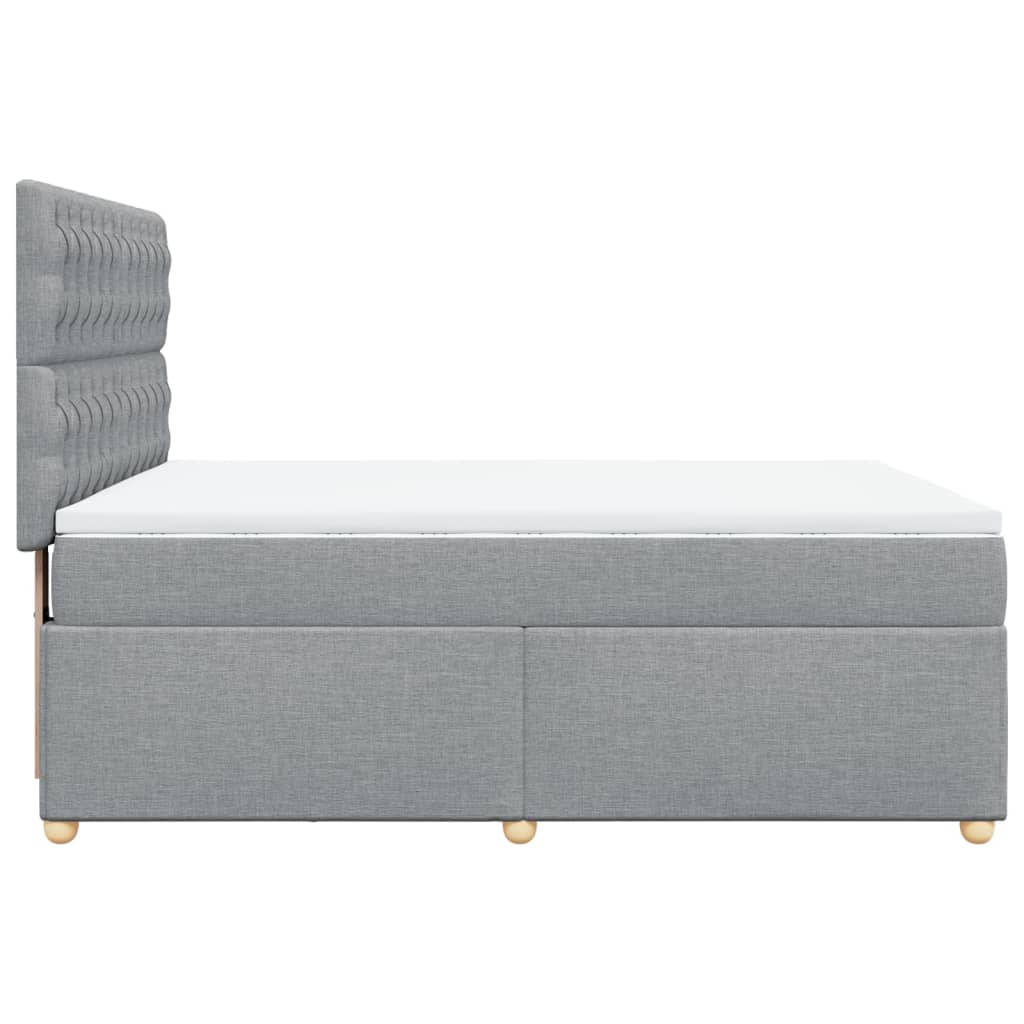Boxspring met matras stof lichtgrijs 160x200 cm is nu te koop bij PeponiXL, paradijselijk wonen!