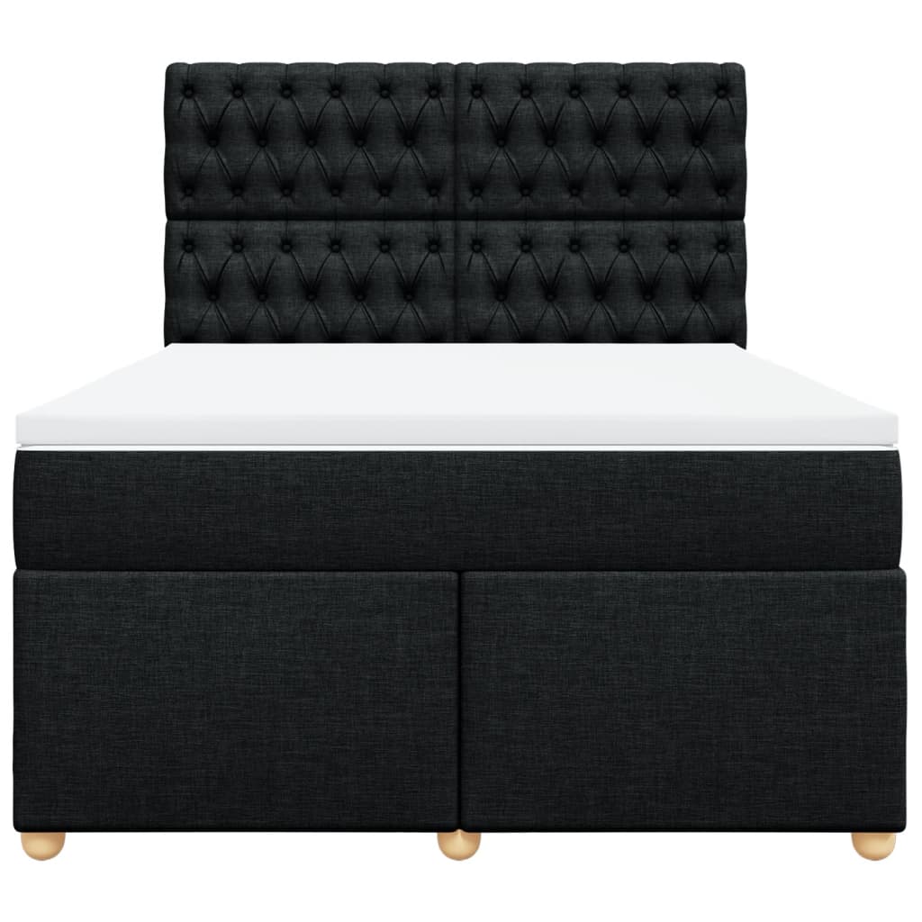 Boxspring met matras stof zwart 160x200 cm is nu te koop bij PeponiXL, paradijselijk wonen!