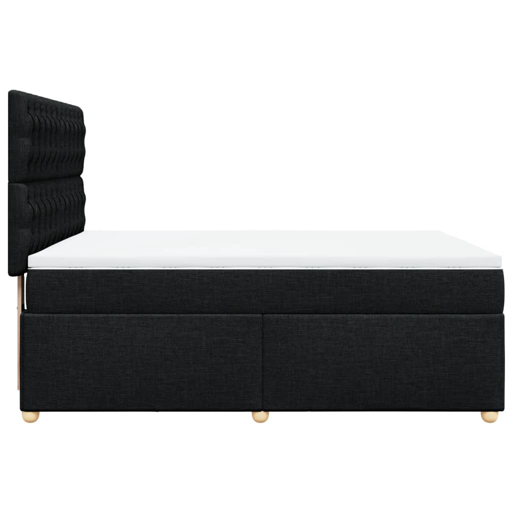 Boxspring met matras stof zwart 160x200 cm is nu te koop bij PeponiXL, paradijselijk wonen!