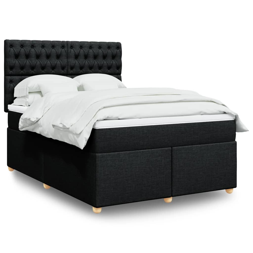 Boxspring met matras stof zwart 160x200 cm is nu te koop bij PeponiXL, paradijselijk wonen!
