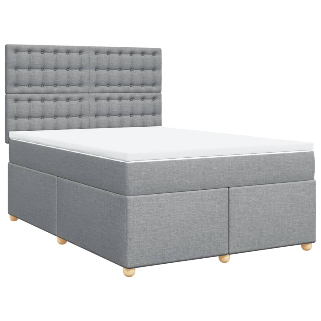 Boxspring met matras stof lichtgrijs 160x200 cm is nu te koop bij PeponiXL, paradijselijk wonen!