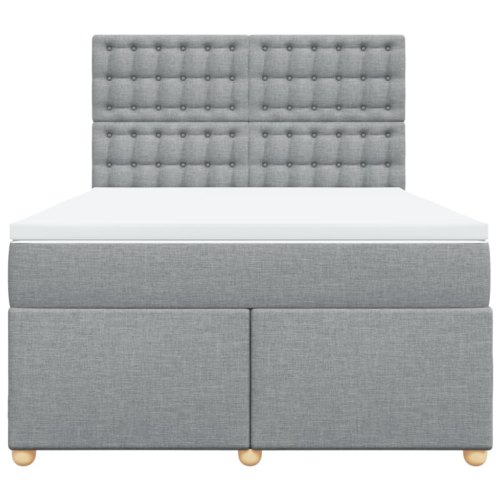 Boxspring met matras stof lichtgrijs 160x200 cm is nu te koop bij PeponiXL, paradijselijk wonen!