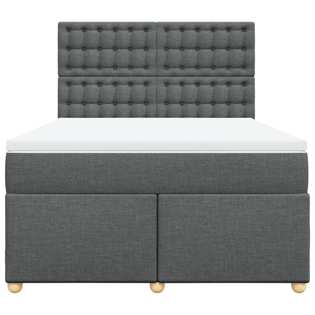 Boxspring met matras stof donkergrijs 160x200 cm is nu te koop bij PeponiXL, paradijselijk wonen!