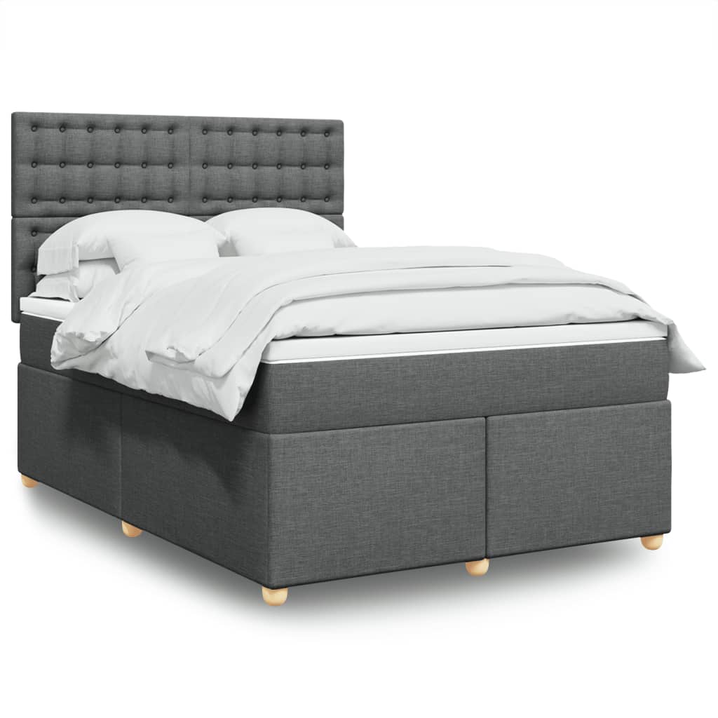 Boxspring met matras stof donkergrijs 160x200 cm is nu te koop bij PeponiXL, paradijselijk wonen!