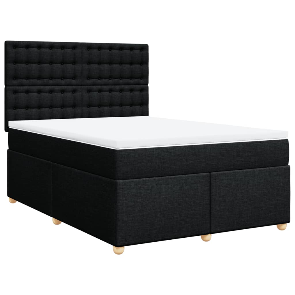 Boxspring met matras stof zwart 160x200 cm is nu te koop bij PeponiXL, paradijselijk wonen!