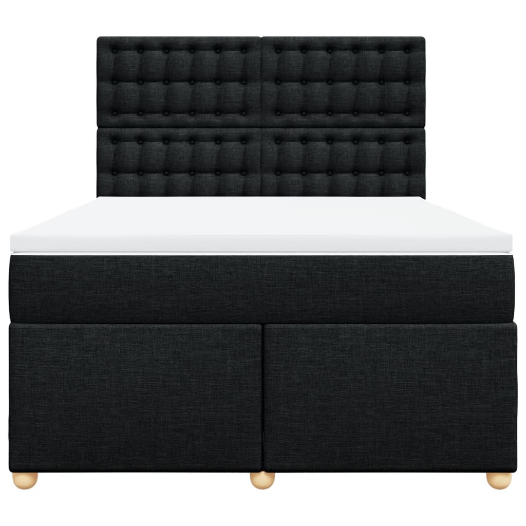 Boxspring met matras stof zwart 160x200 cm is nu te koop bij PeponiXL, paradijselijk wonen!