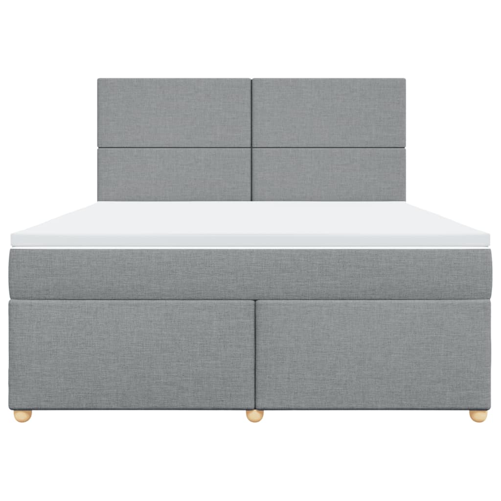 Boxspring met matras stof lichtgrijs 180x200 cm is nu te koop bij PeponiXL, paradijselijk wonen!