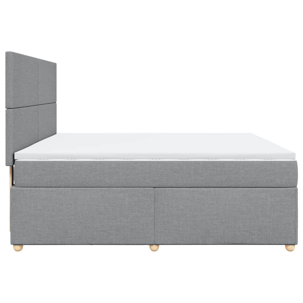 Boxspring met matras stof lichtgrijs 180x200 cm is nu te koop bij PeponiXL, paradijselijk wonen!