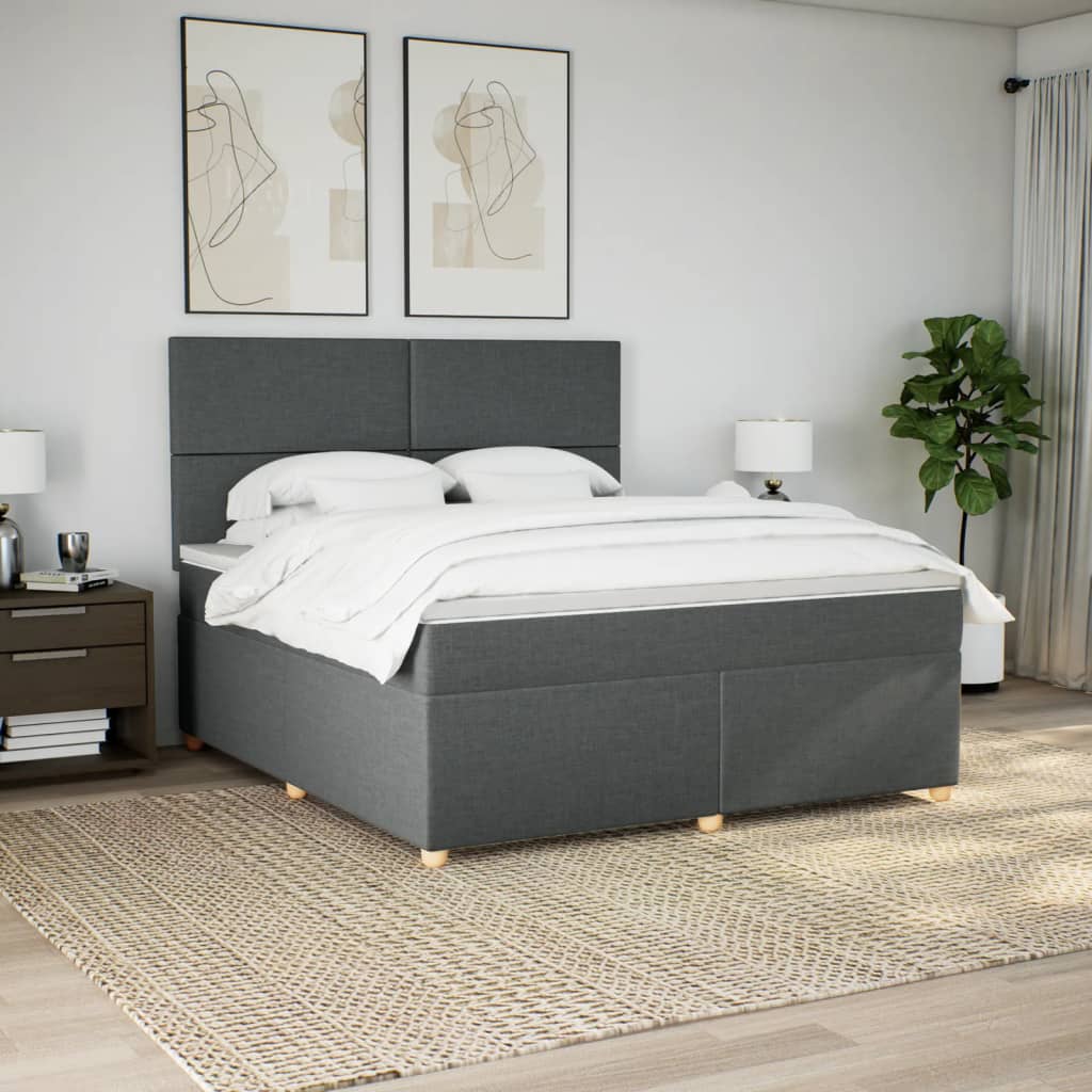 Boxspring met matras stof donkergrijs 180x200 cm is nu te koop bij PeponiXL, paradijselijk wonen!