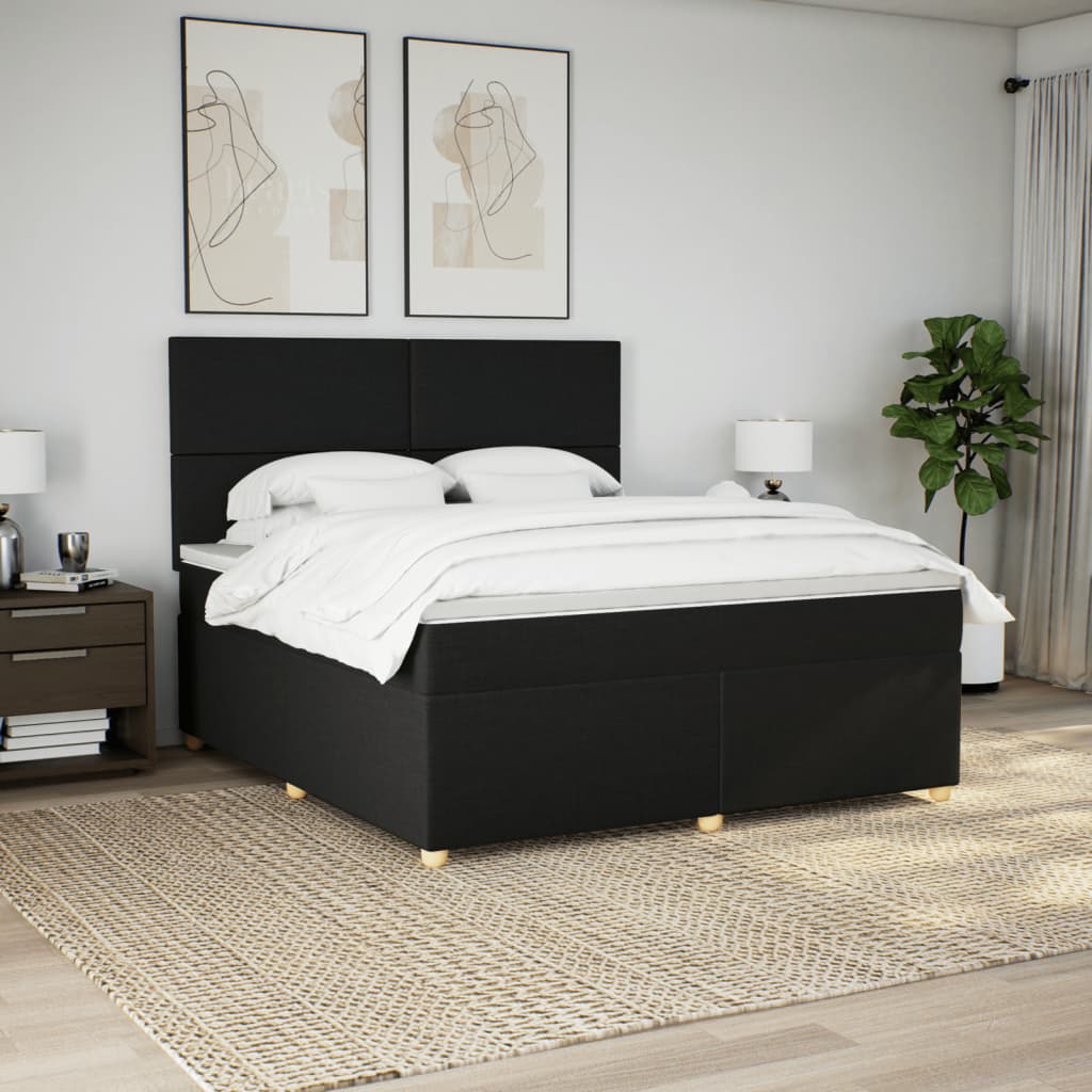 Boxspring met matras stof zwart 180x200 cm is nu te koop bij PeponiXL, paradijselijk wonen!
