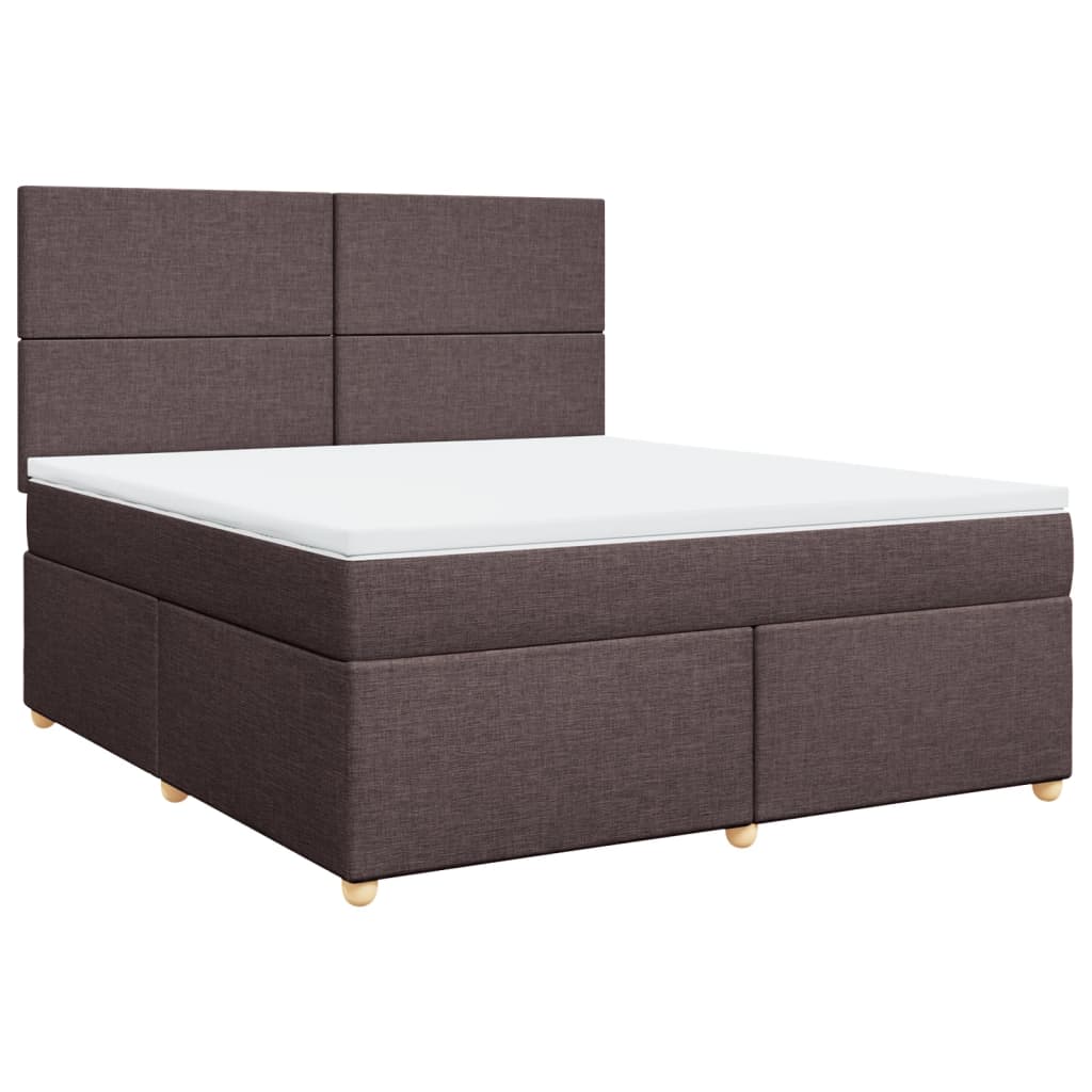 Boxspring met matras stof donkerbruin 180x200 cm is nu te koop bij PeponiXL, paradijselijk wonen!