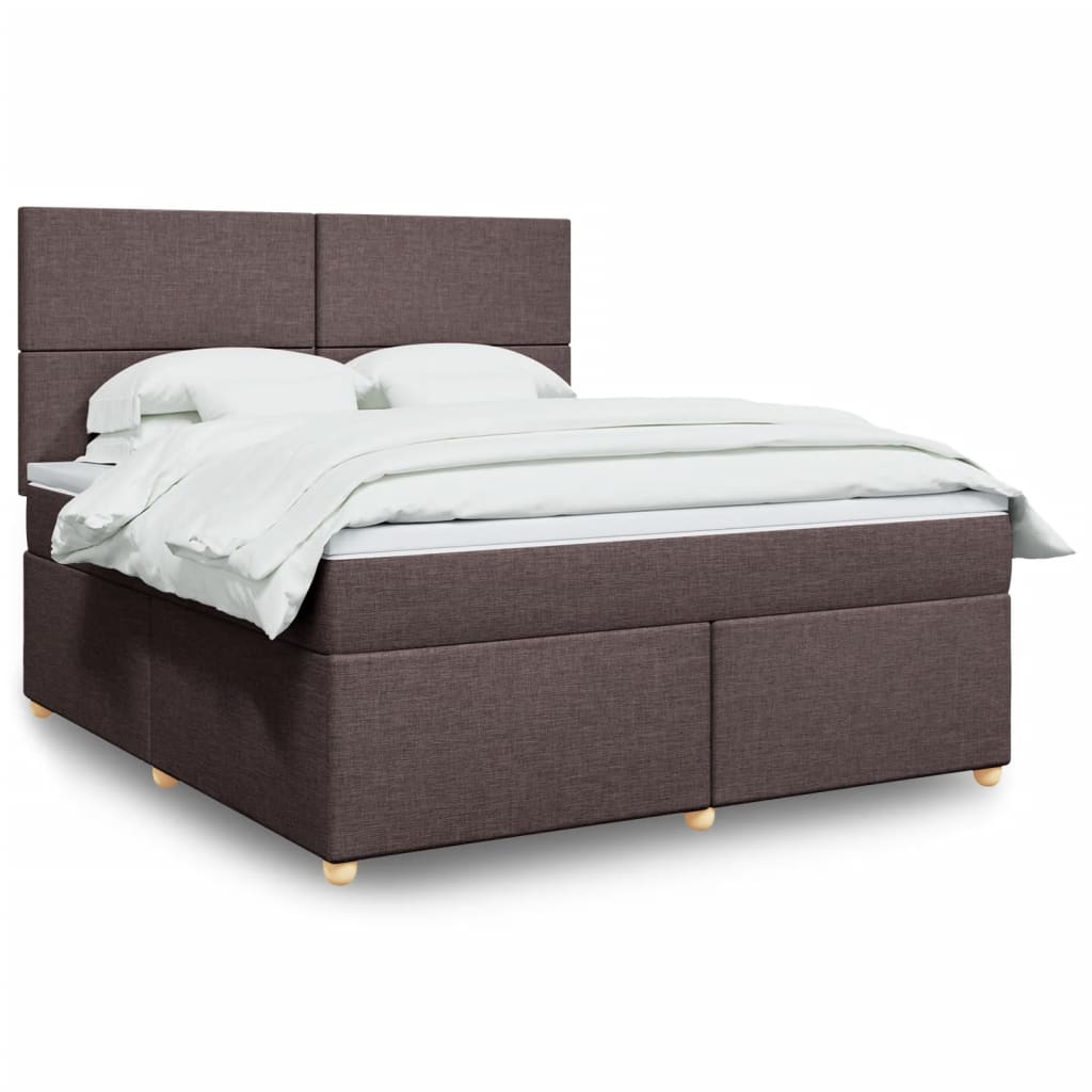 Boxspring met matras stof donkerbruin 180x200 cm is nu te koop bij PeponiXL, paradijselijk wonen!